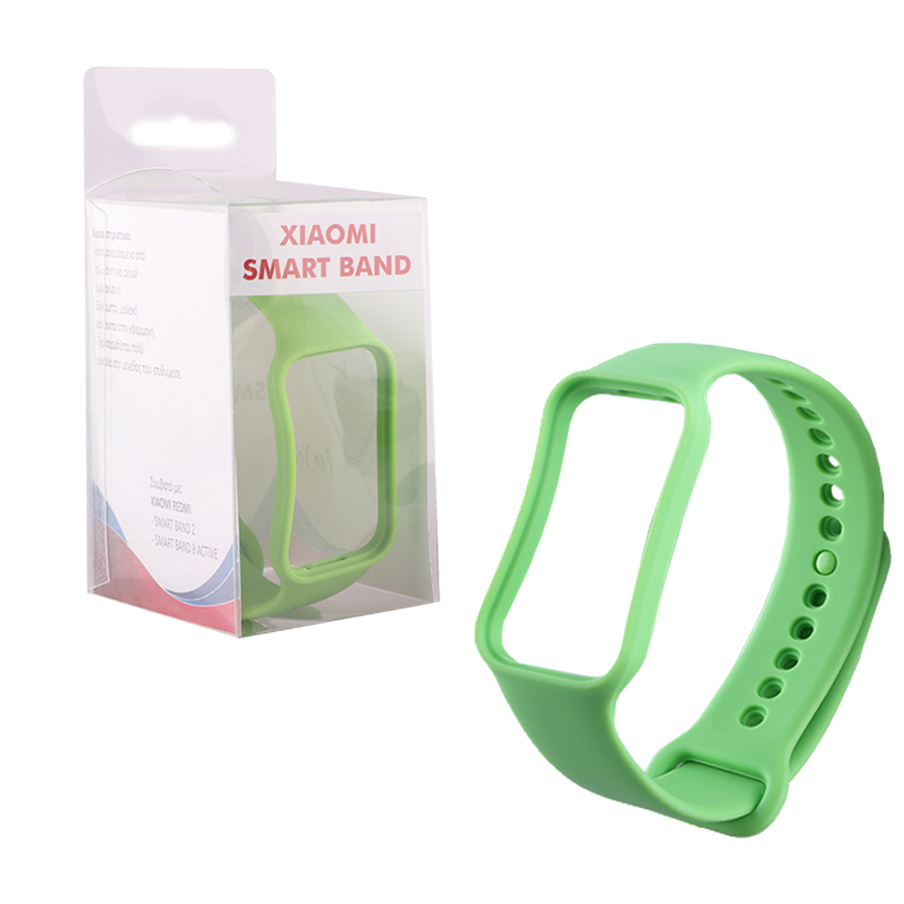 VOLTE-TEL VT126 ΛΟΥΡΑΚΙ ΡΟΛΟΓΙΟΥ ΣΙΛΙΚΟΝΗΣ XIAOMI REDMI SMART BAND 2/SMART BAND 8 ACTIVE LIME GREEN