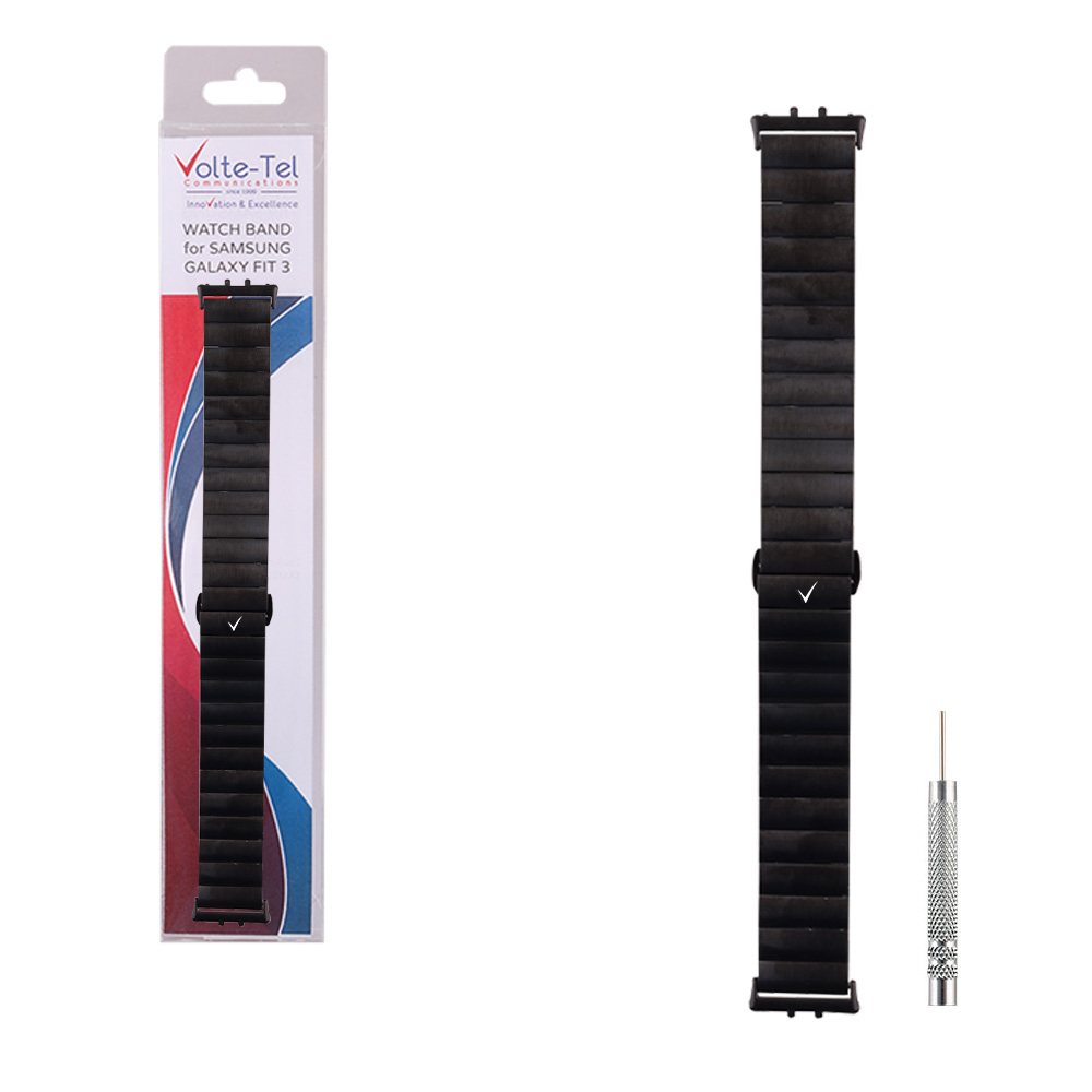 VOLTE-TEL ΛΟΥΡΑΚΙ ΡΟΛΟΓΙΟΥ ΑΝΟΞΕΙΔΩΤΟ ΑΤΣΑΛΙ UNIVERSAL 18mm (SAMSUNG GALAXY FIT 3 R390) 1 BALL BLACK