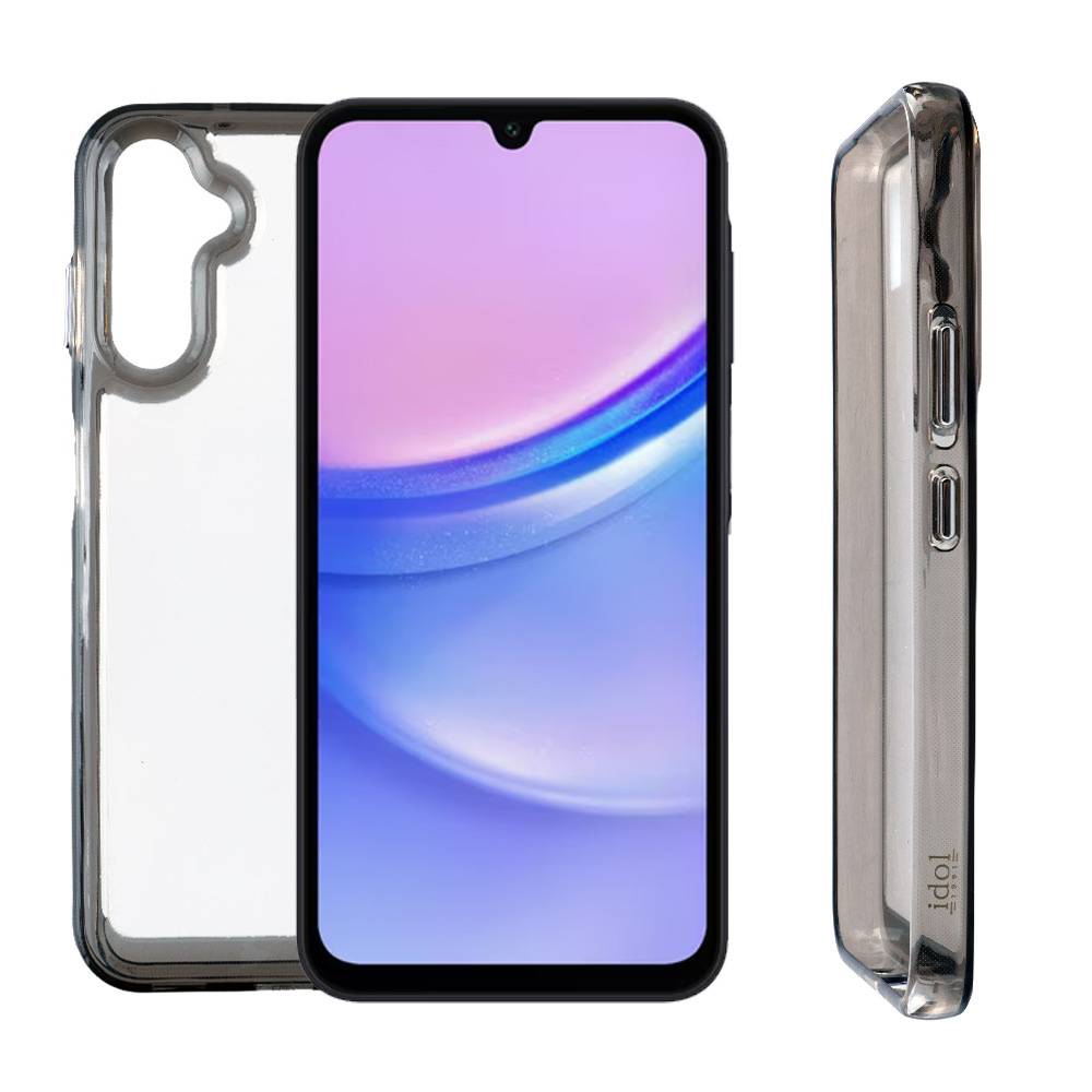 IDOL 1991 ΘΗΚΗ SAMSUNG A15 4G A155/A15 5G A156 6.4" CRISTALYTE TPU CAMERA GUARD ΔΙΑΦΑΝΗ ΓΚΡΙ