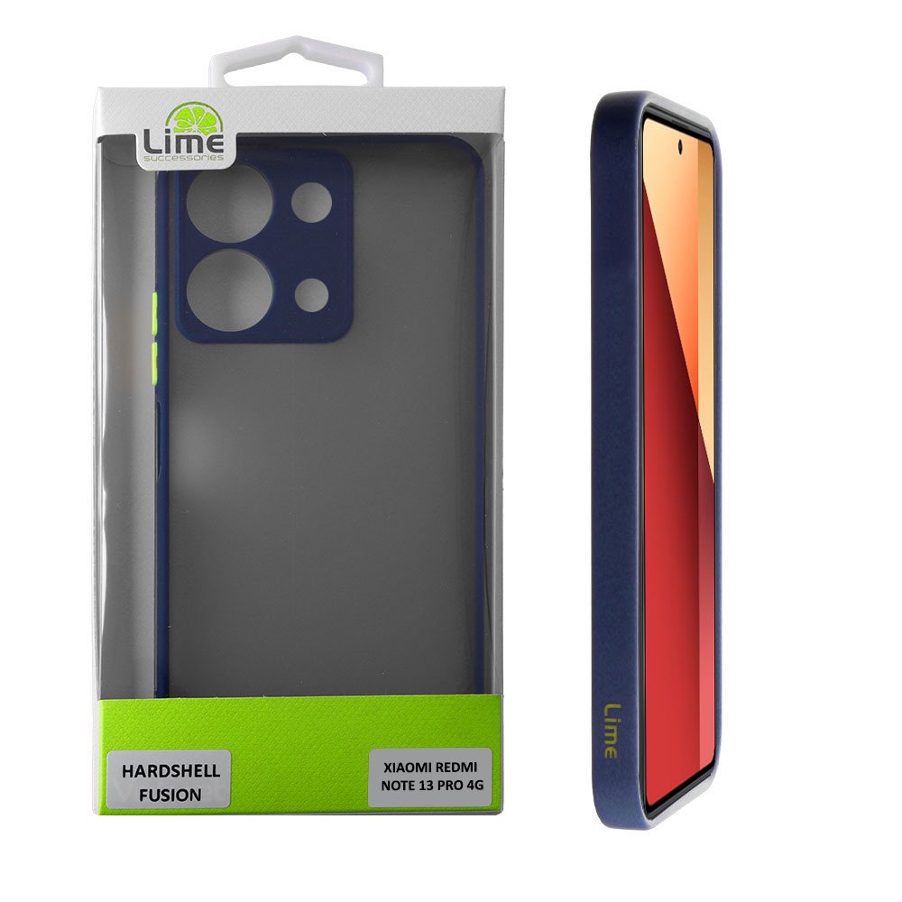 LIME ΘΗΚΗ XIAOMI REDMI NOTE 13 PRO 4G 6.67" HARDSHELL FUSION FULL CAMERA PROTECTION BLUE WITH YELLOW KEYS