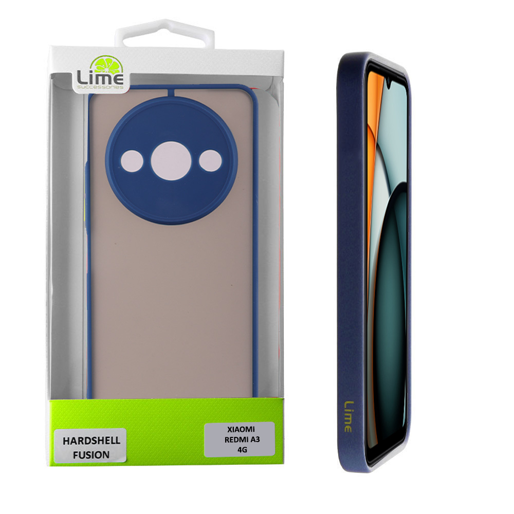 LIME ΘΗΚΗ XIAOMI REDMI A3 4G/A3X 4G 6.71" HARDSHELL FUSION FULL CAMERA PROTECTION BLUE WITH YELLOW KEYS