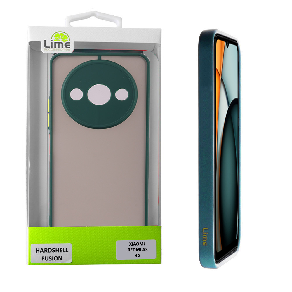 LIME ΘΗΚΗ XIAOMI REDMI A3 4G/A3X 4G" HARDSHELL FUSION FULL CAMERA PROTECTION GREEN WITH YELLOW KEYS