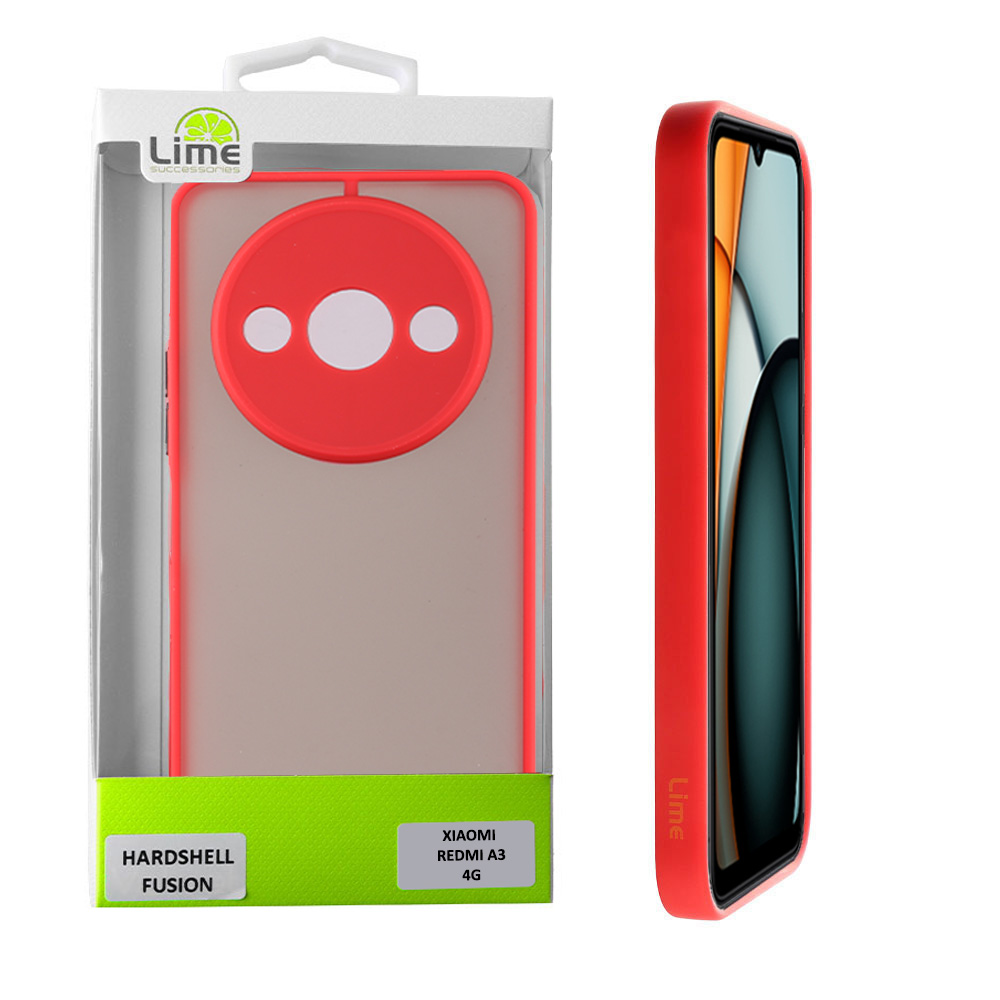 LIME ΘΗΚΗ XIAOMI REDMI A3 4G/A3X 4G" HARDSHELL FUSION FULL CAMERA PROTECTION RED WITH BLACK KEYS