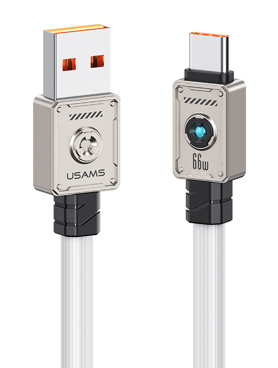 USAMS καλώδιο USB-C σε USB US-SJ686, 66W, 480Mbps, 1.2m, λευκό