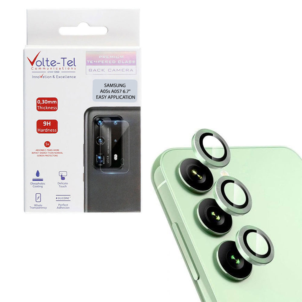 VOLTE-TEL CAMERA GLASS COVER SAMSUNG A05s 4G A057/F14 4G E145 6.7" 9H 0.30MM EASY APPLICATION GREEN
