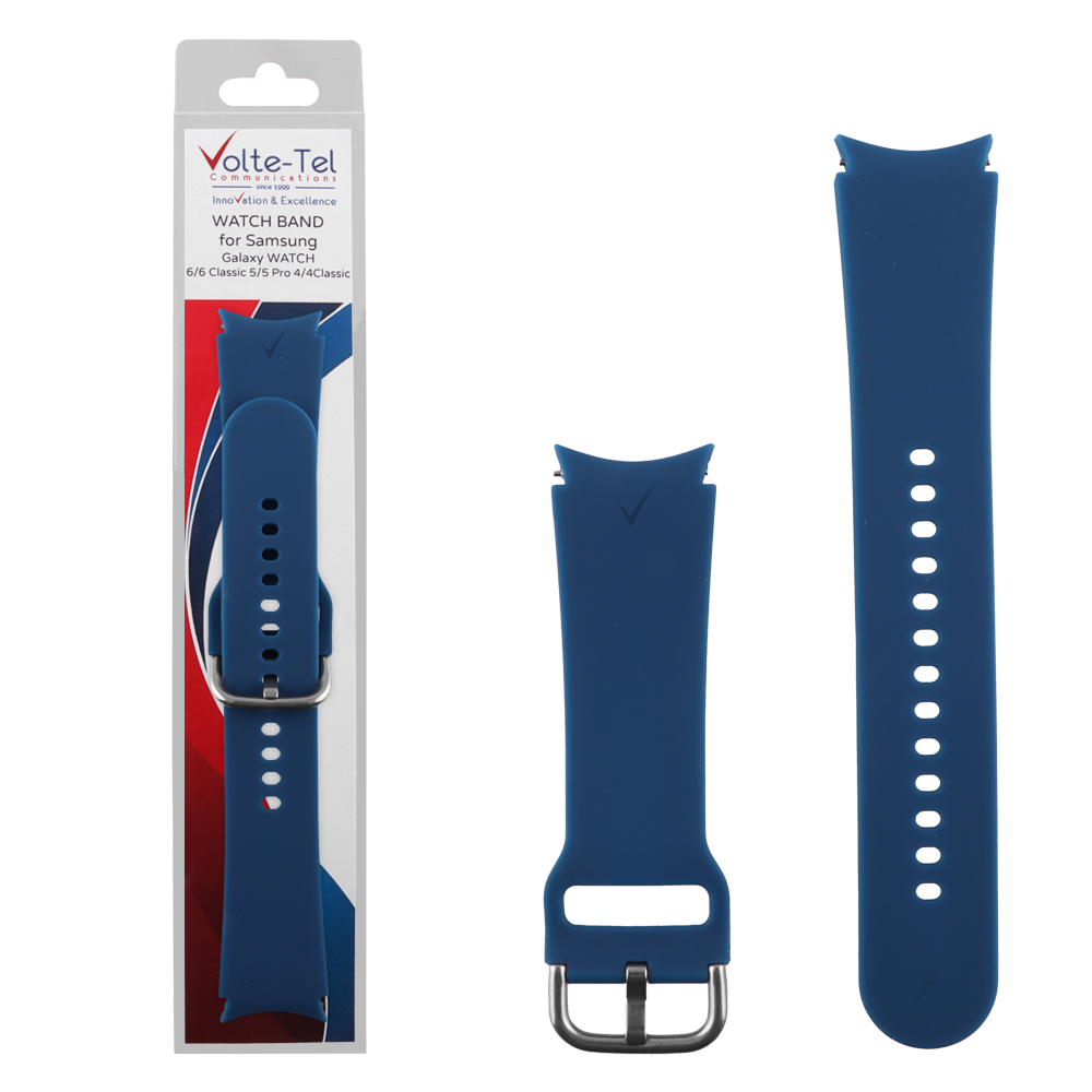 VOLTE-TEL ΛΟΥΡΑΚΙ ΡΟΛΟΓΙΟΥ ΣΙΛΙΚΟΝΗΣ SAMSUNG WATCH 6/6 CLASSIC/5/5 PRO/4/4 CLASSIC/3 DARK BLUE VT112