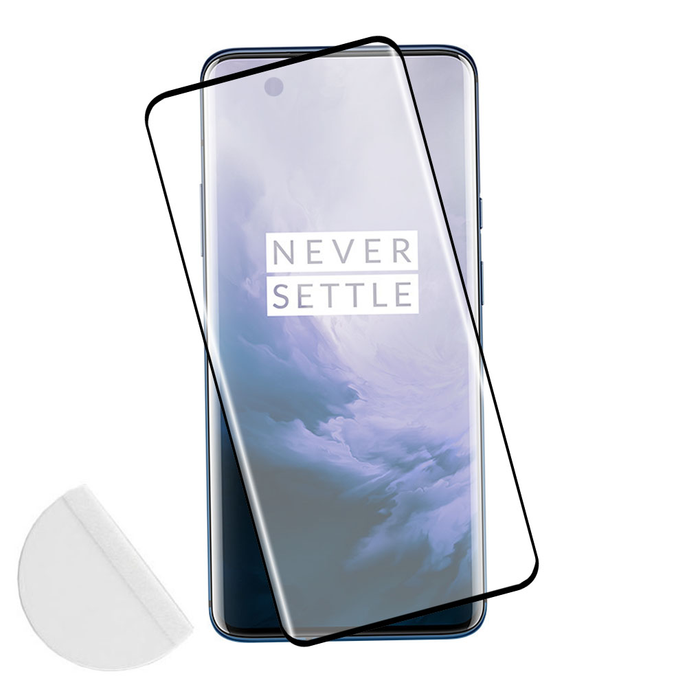 IDOL 1991 TEMPERED GLASS ONEPLUS 7 PRO 6.67" 9H 0.30mm 3D FULL GLUE SEMI CURVED FINGER UNLOCK BLACK + SQUEEZY CARD