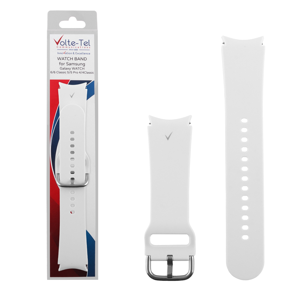 VOLTE-TEL ΛΟΥΡΑΚΙ ΡΟΛΟΓΙΟΥ ΣΙΛΙΚΟΝΗΣ SAMSUNG WATCH 6/6 CLASSIC/5/5 PRO/4/4 CLASSIC/3 WHITE VT112