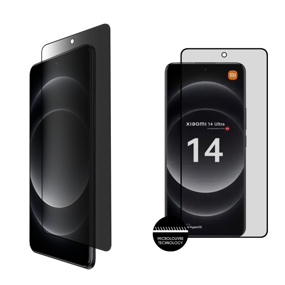 IDOL 1991 TEMPERED GLASS XIAOMI 14 ULTRA 6.73" 9H 0.25mm PRIVACY ANTISPY SEMI CURVED FULL GLUE BLACK