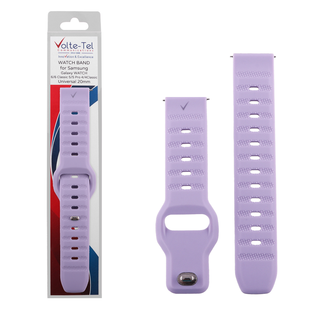 VOLTE-TEL ΛΟΥΡΑΚΙ ΡΟΛΟΓΙΟΥ ΣΙΛΙΚΟΝΗΣ RUGGED SPORT UNIVERSAL 20mm (SAMSUNG WATCH 6/5/4) PURPLE VT116