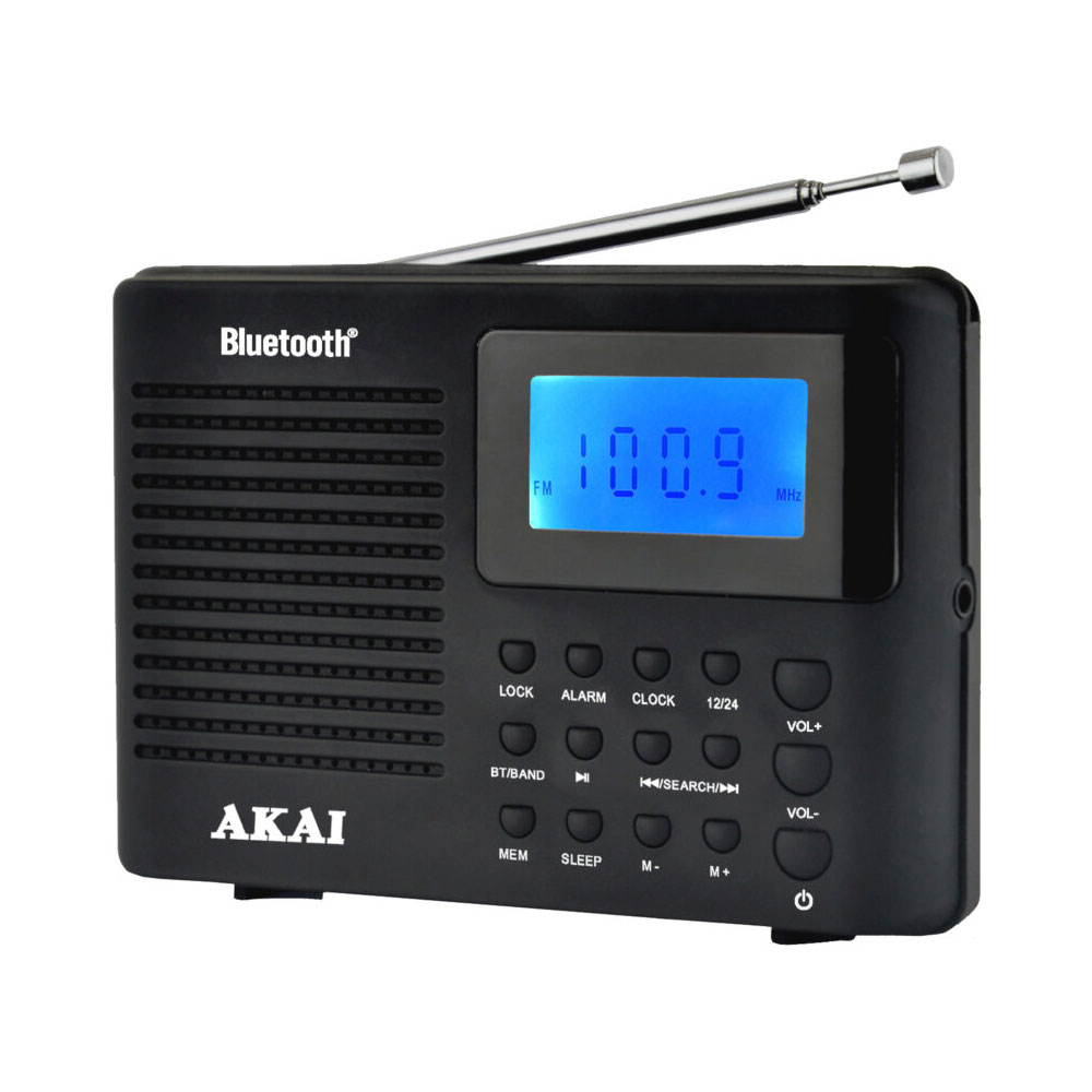 AKAI APR-400 ΦΟΡΗΤΟ ΨΗΦΙΑΚΟ ΡΑΔΙΟΦΩΝΟ ΜΕ BLUETOOTH - ΟΘΟΝΗ ΚΑΙ ΕΞΟΔΟ ΑΚΟΥΣΤΙΚΩΝ ΜΑΥΡΟ