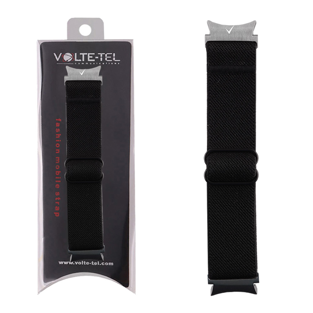 VOLTE-TEL VT118 ΛΟΥΡΑΚΙ ΡΟΛΟΓΙΟΥ SAMSUNG WATCH 6/6 CLASSIC/5/5 PRO/4/4 CLASSIC/3 ELASTIC BRAIDED NYLON BLACK