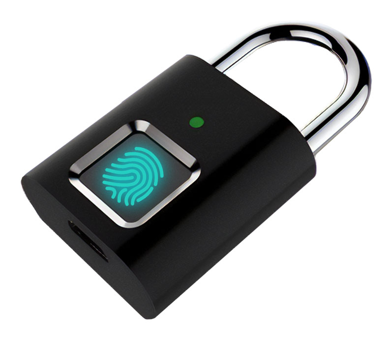 Λουκέτο ασφαλείας με fingerprint CTL-0021, 50mm, μεταλλικό, μαύρο