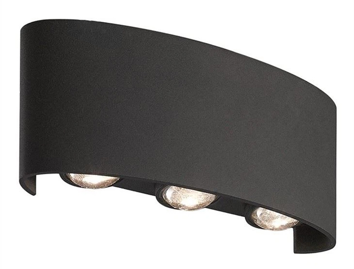 POWERTECH LED φωτιστικό τοίχου HLL-0161, 6W, 4000K, 480lm, IP65, μαύρο