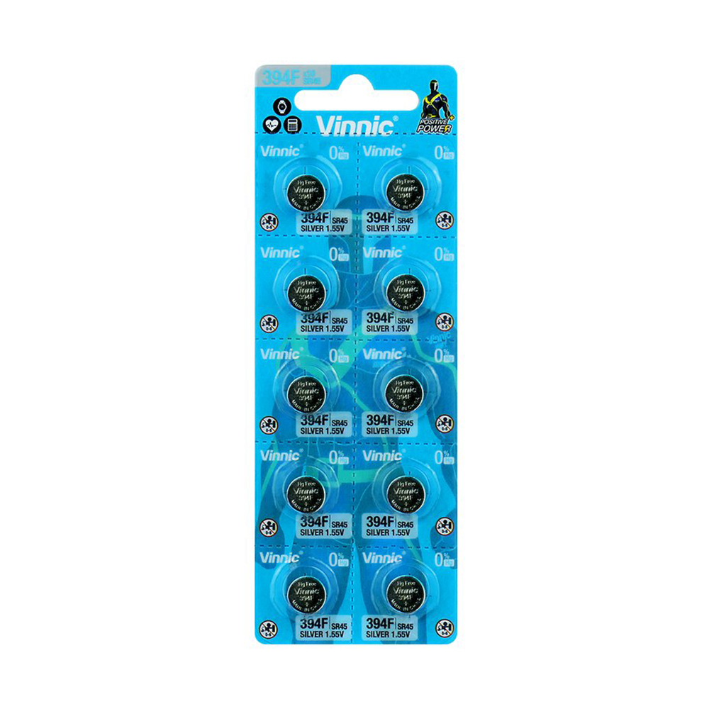 VINNIC ΜΠΑΤΑΡΙΕΣ ΡΟΛΟΓΙΟΥ SR45 /394/SR936/194/AG9 1.55V SILVER OXIDE 1 ΤΕΜ. 10/BLISTER