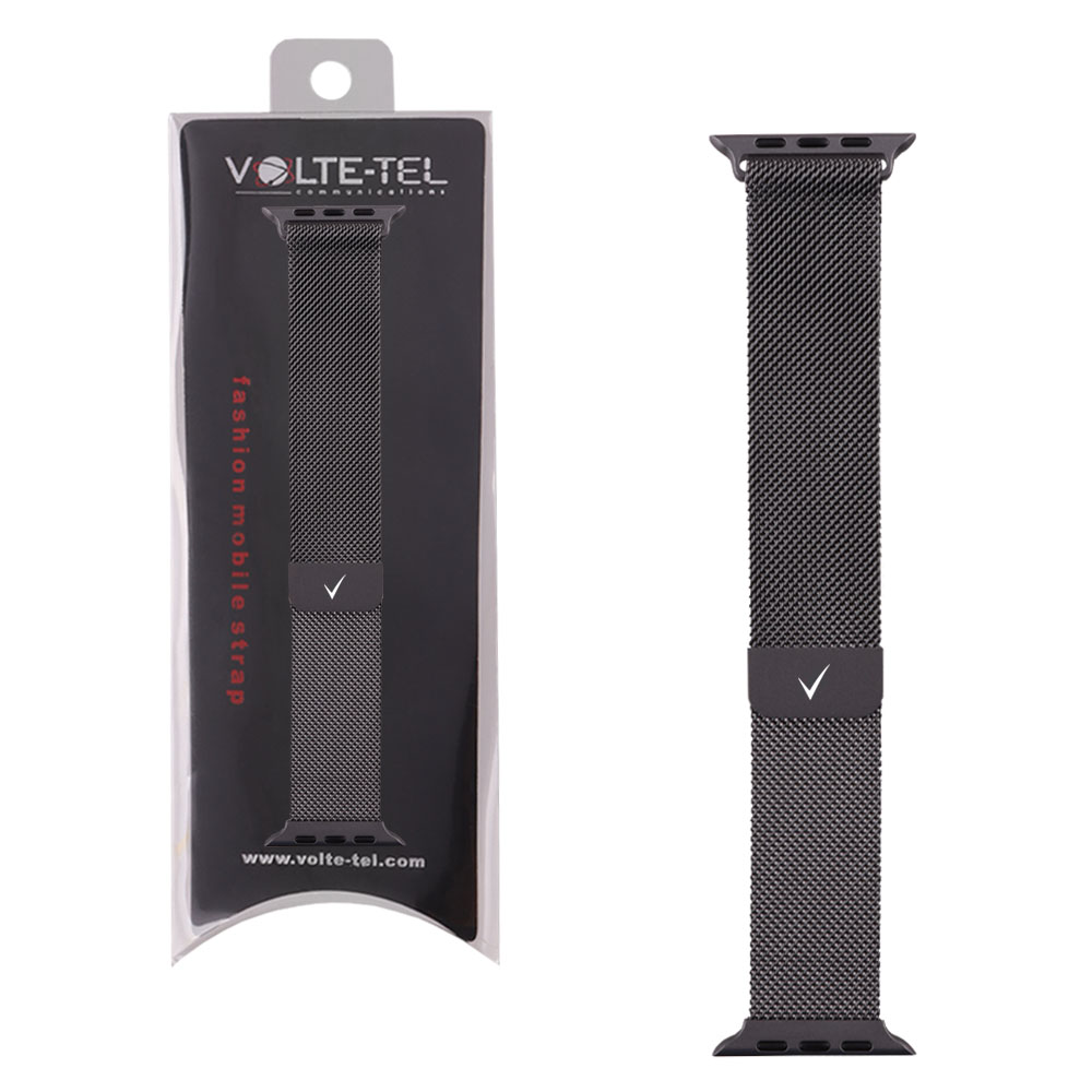 VOLTE-TEL VT109 ΛΟΥΡΑΚΙ ΡΟΛΟΓΙΟΥ ΑΝΟΞΕΙΔΩΤΟ ΑΤΣΑΛΙ ΣΥΜΒΑΤΟ ΜΕ APPLE WATCH 42/44/45/46/49mm MILANESE GREY