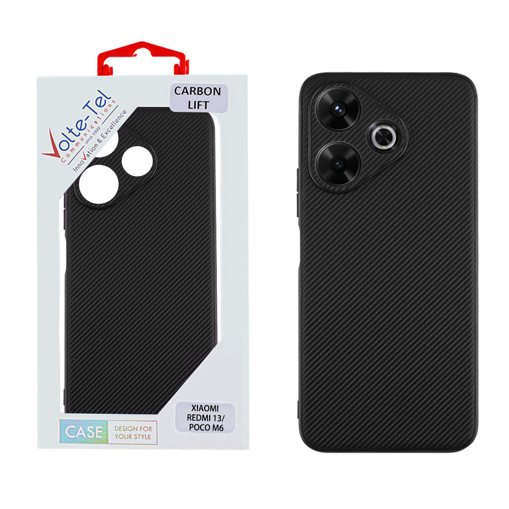 VOLTE-TEL ΘΗΚΗ XIAOMI REDMI 13/POCO M6 4G 6,79" CARBON LIFT FULL CAMERA PROTECTION BLACK