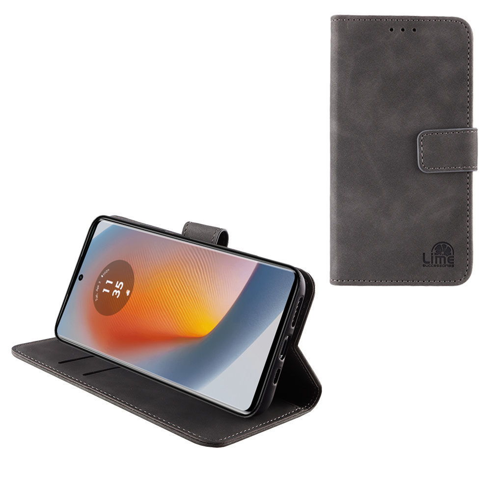 LIME ΘΗΚΗ MOTOROLA MOTO EDGE 50 FUSION 5G XT2429-2 6.7" ESSENTIAL MAGNET BOOK STAND CLIP GREY