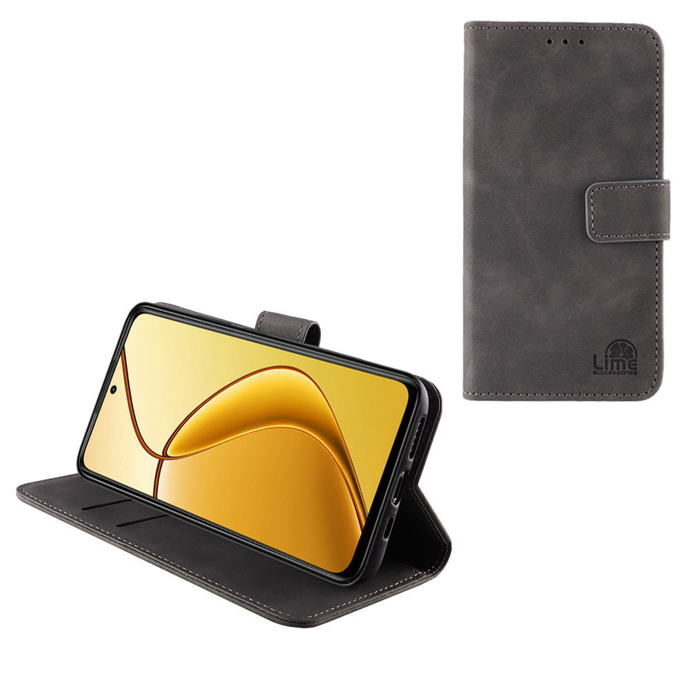 LIME ΘΗΚΗ REALME 12 PRO 5G/REALME 12 PRO PLUS 5G 6.7" ESSENTIAL MAGNET BOOK STAND CLIP GREY