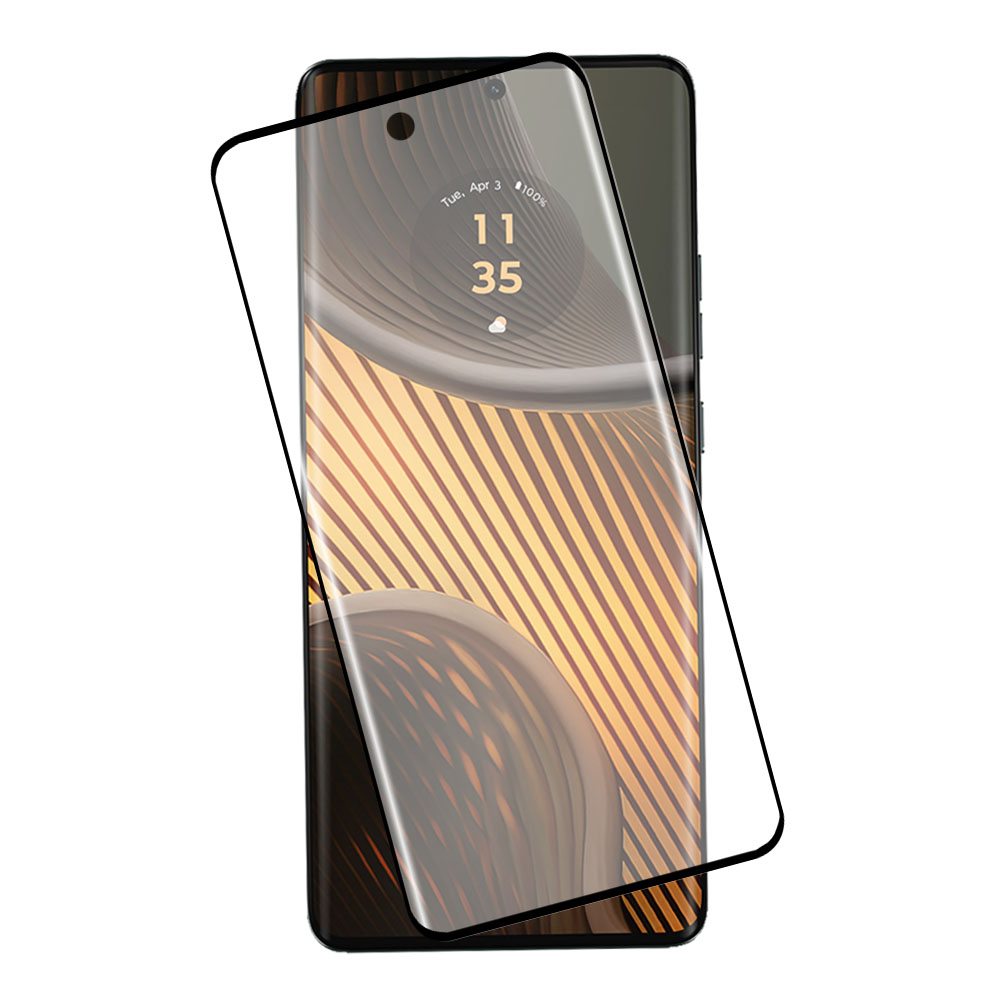 IDOL 1991 TEMPERED GLASS MOTOROLA EDGE 50 ULTRA 6.7" 9H 0.30mm 3D FULL GLUE SEMI CURVED FINGER UNLOCK BLACK + SQUEEZY CARD