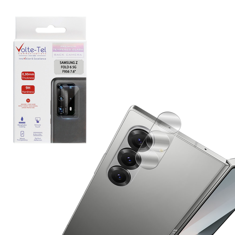 VOLTE-TEL TEMPERED GLASS SAMSUNG Z FOLD 6 5G F956 7.6" 9H 0.25mm 3D CURVED FOR CAMERA TRANSPARENT