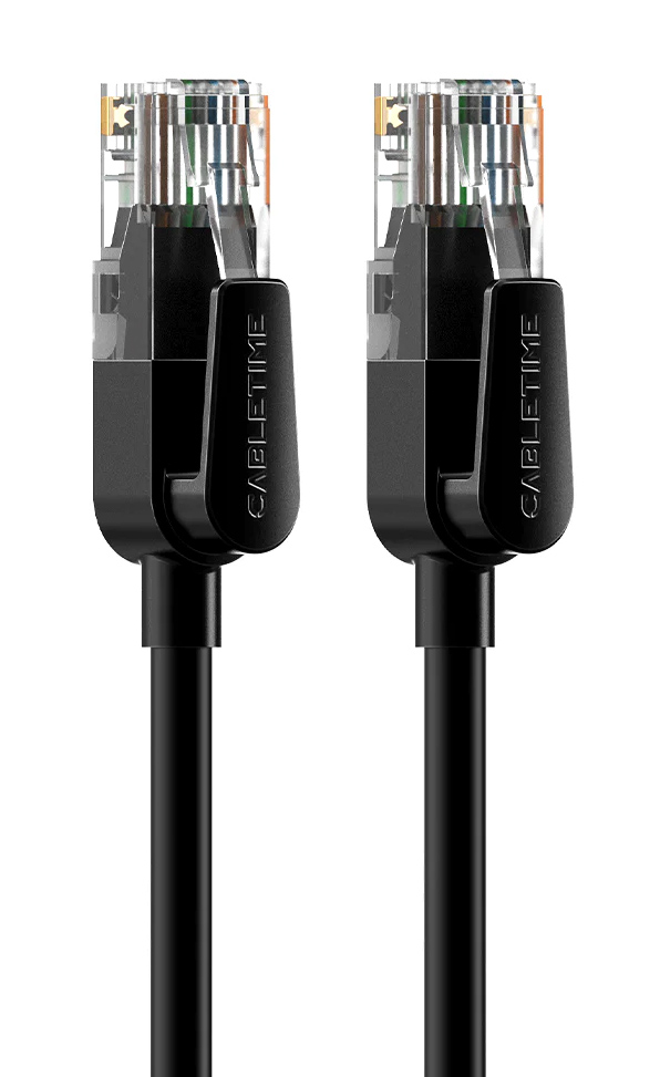 CABLETIME καλώδιο δικτύου CT-CAT6U, CAT 6 UTP, 250 MHz, CCA, 1m, μαύρο
