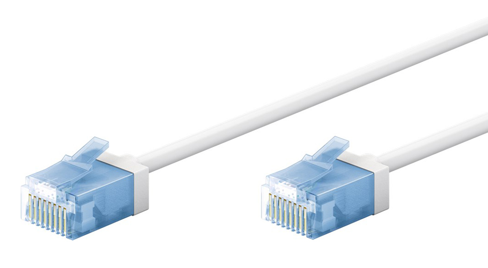 GOOBAY καλώδιο δικτύου 74244, CAT 6A U/UTP, slim, copper, 500MHz, 0.15m, λευκό