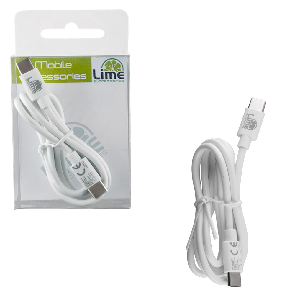 LIME USB-C TYPE C TO USB-C TYPE C 4.0A ΦΟΡΤΙΣΗΣ-DATA 1m LCC03 WHITE BULK