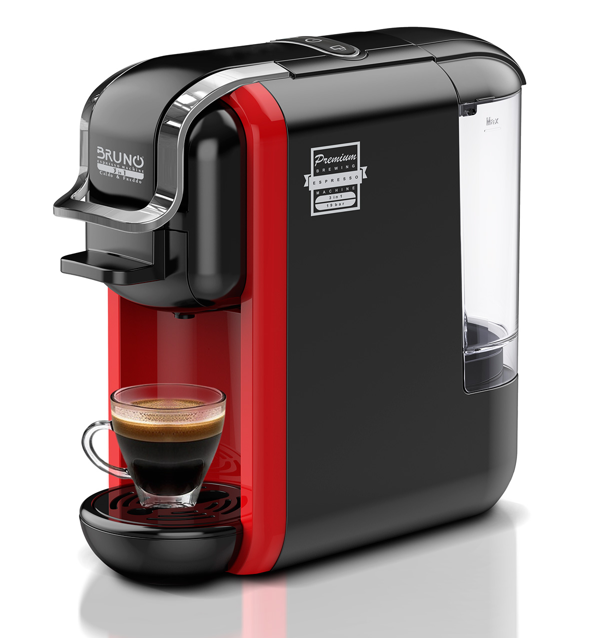 BRUNO Καφετιέρα espresso 3 σε 1 Hot & Cold BRN-0214, 1450W, 19 bar, μαύρη