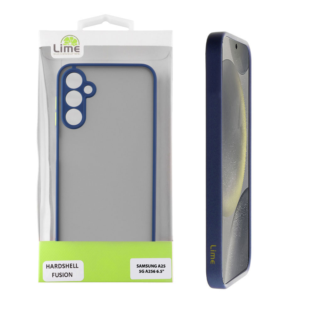 LIME ΘΗΚΗ SAMSUNG S24 5G S921 6.2" HARDSHELL FUSION FULL CAMERA PROTECTION BLUE WITH YELLOW KEYS