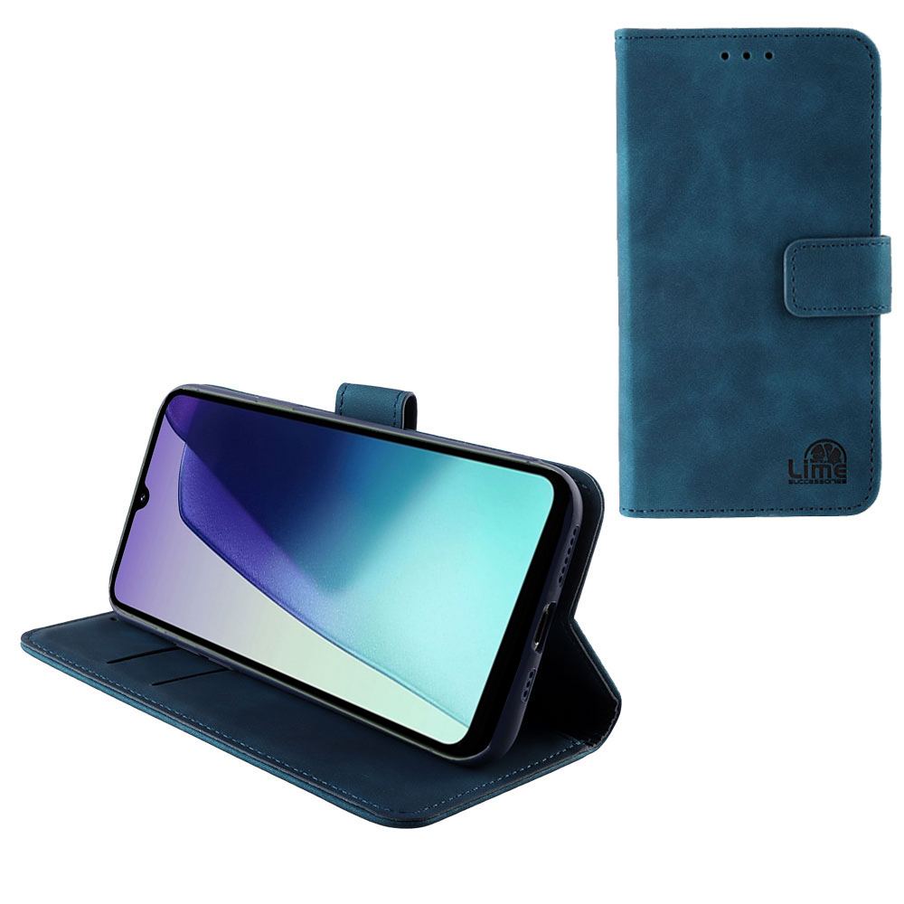 LIME ΘΗΚΗ XIAOMI REDMI 14C/ REDMI A4/ POCO C75/ POCO M7 6.88" ESSENTIAL MAGNET BOOK STAND CLIP DARK BLUE