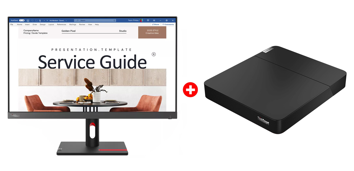 Bundle LENOVO PC ThinkSmart Core 11RVS02700 με οθόνη S24i-30 24" IPS, i5-1145G7E, 8GB/256GB SSD