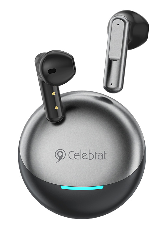 CELEBRAT earphones με θήκη φόρτισης W61, True Wireless, 13mm, 25/200mAh, μαύρα