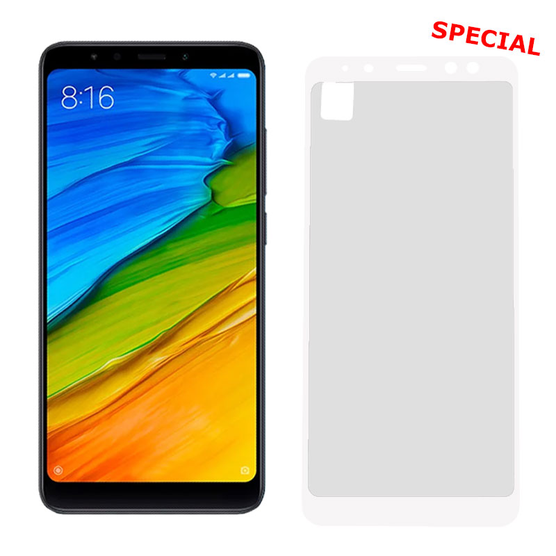 IDOL 1991 TEMPERED GLASS XIAOMI REDMI 5 PLUS 5.99" 9H 0.25mm 2.5D SPECIAL FULL COVER WHITE
