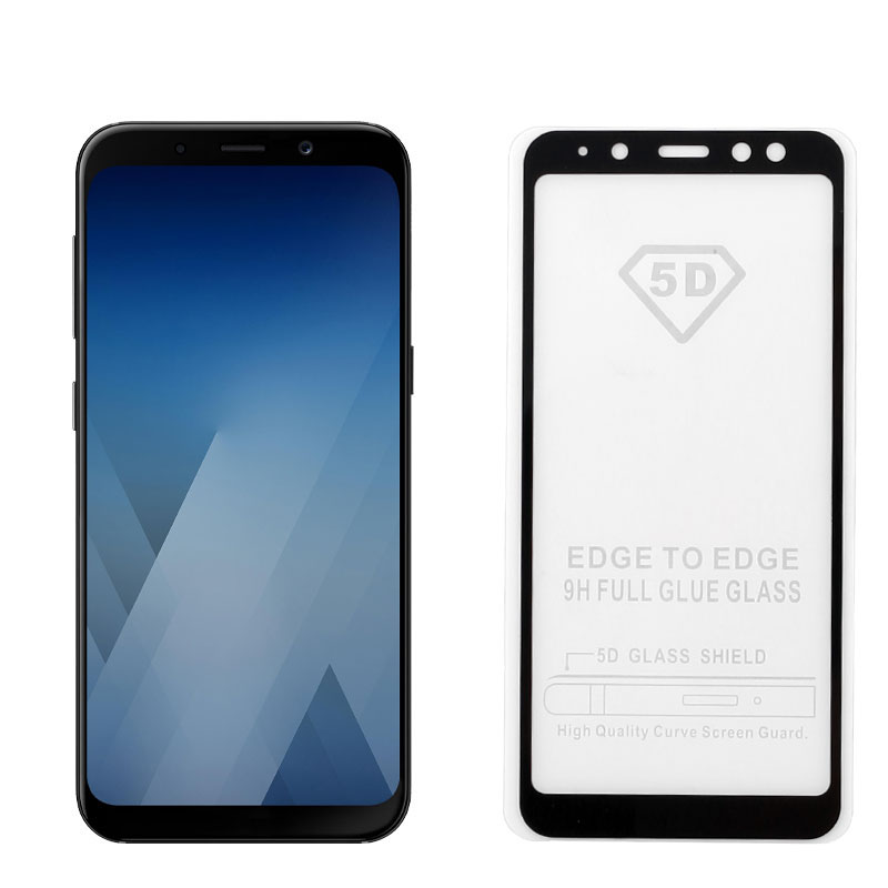 IDOL 1991 TEMPERED GLASS SAMSUNG A8 2018 A530 5.6" 9H 0.30mm 5D FULL GLUE BLACK