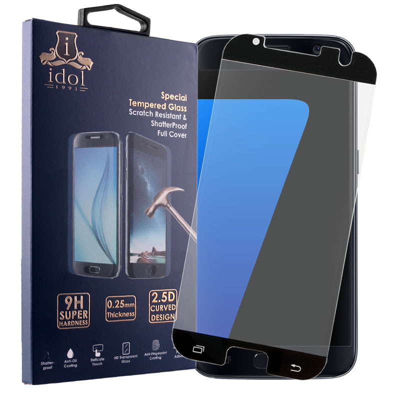 IDOL 1991 TEMPERED GLASS SAMSUNG G930 S7 5.1"9H 0.25mm 2.5D SPECIAL FULL COVER BLACK
