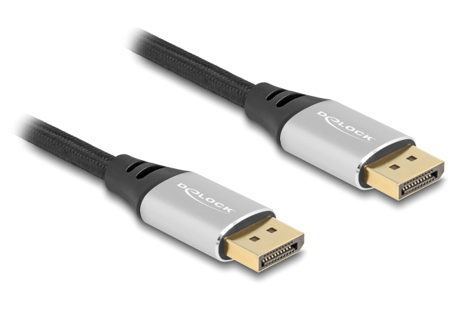 DELOCK καλώδιο DisplayPort 2.1 80633, 16K/60Hz, 40 Gbps, 1m, μαύρο