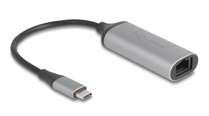 DELOCK αντάπτορας δικτύου 81570, USB-C, 5Gbps Ethernet, ασημί