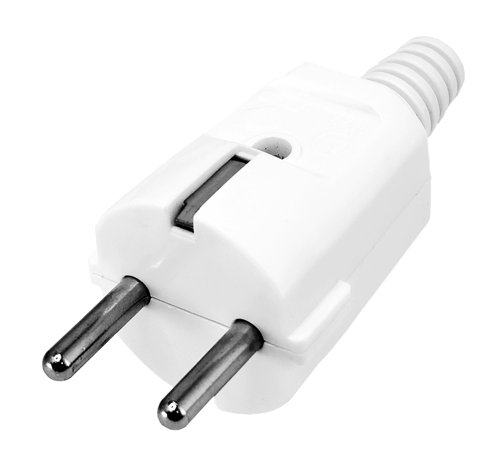 POWERTECH φις ρεύματος PT-1438, αρσενικό schuko, 16A, λευκό