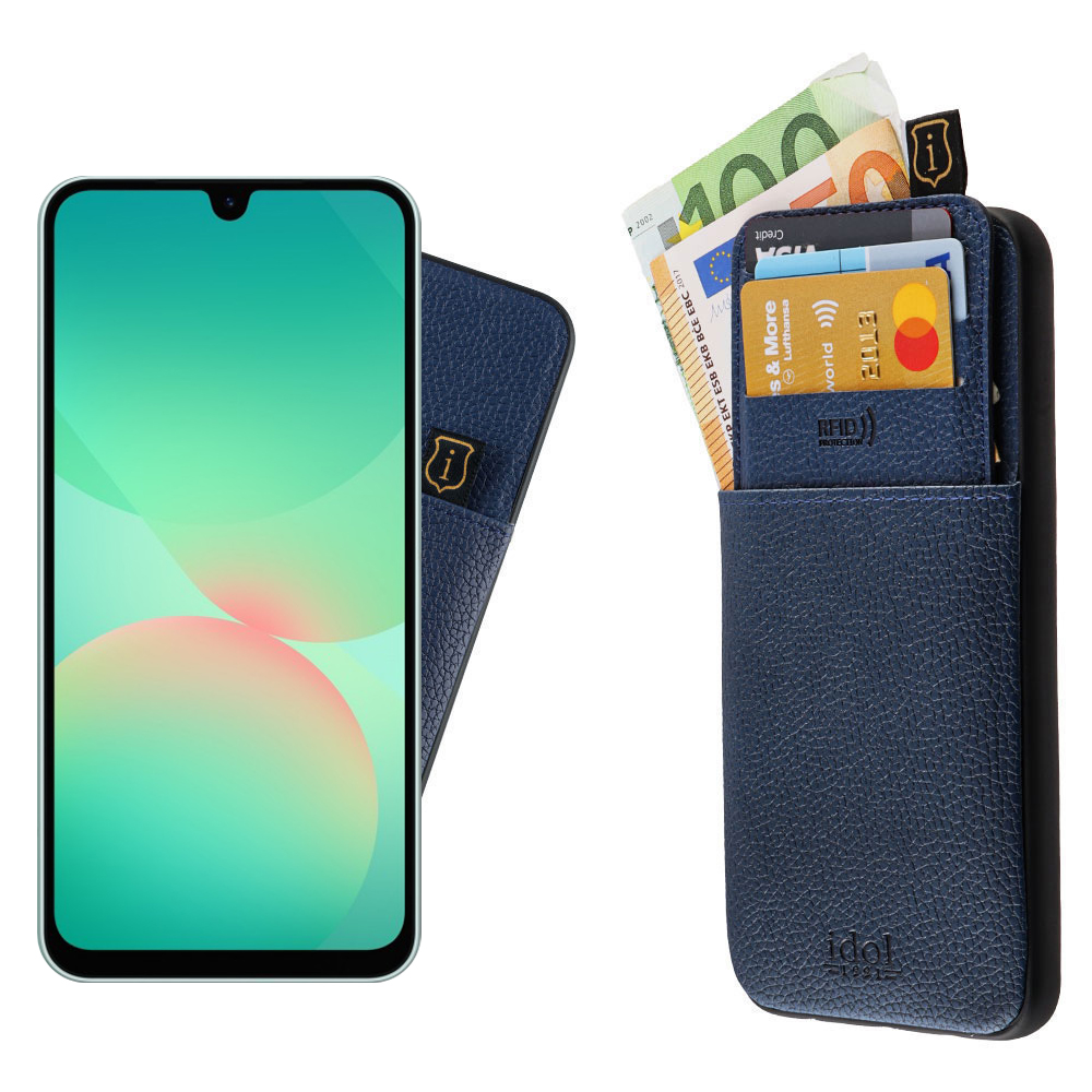 IDOL 1991 ΘΗΚΗ SAMSUNG A26 5G A266 6.64" ANTI-RFID LEATHER SMART WALLET CAMERA GUARD BLUE