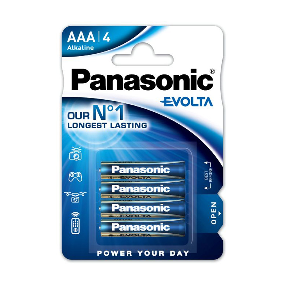 PANASONIC ΑΛΚΑΛΙΚΕΣ ΜΠΑΤΑΡΙΕΣ LR03/SIZE AAA 1.5V ALKALINE EVOLTA 4/BLISTER