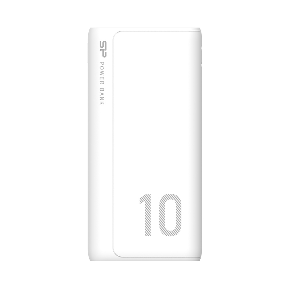 SILICON POWER POWER BANK GP15 10000mAh OUTPUT USB1 5V-2.1A/ USB2 5V-2.1A MAX 2.1A INPUT MICRO USB & TYPE C 5V-2A WHITE