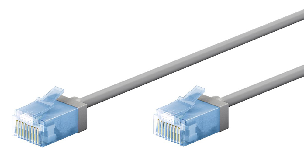 GOOBAY καλώδιο δικτύου 74225, CAT 6A U/UTP, slim, copper, 10Gbps, 5m, γκρι