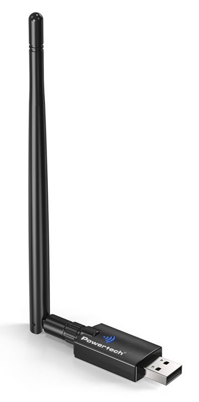 POWERTECH ασύρματος USB αντάπτορας δικτύου PT-1386, 900Mbps WiFi 6, Bluetooth 5.3