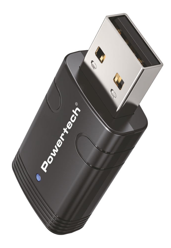 POWERTECH ασύρματος USB αντάπτορας δικτύου PT-1387, 900Mbps WiFi 6, Bluetooth 5.3