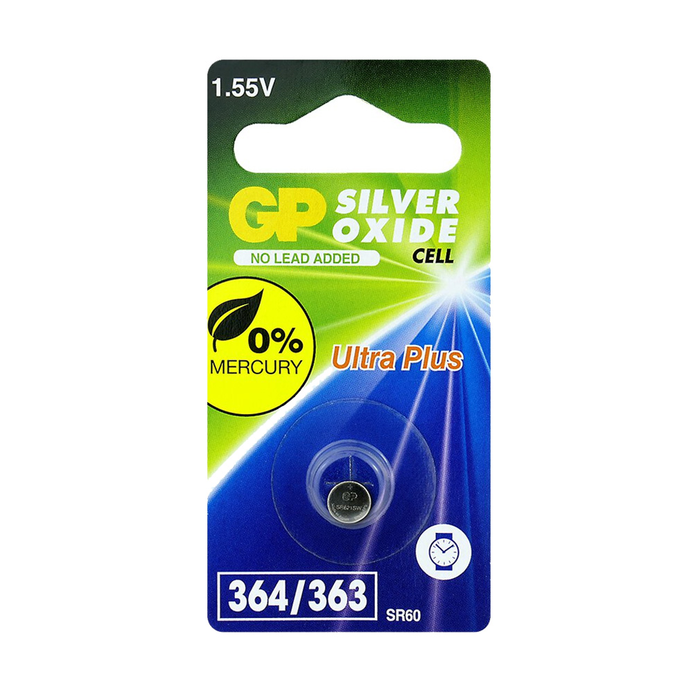 GP ΜΠΑΤΑΡΙΕΣ ΡΟΛΟΓΙΟΥ SR621SW/SR60/364/G1/AG1 1.55V 20mAh SILVER OXIDE 1/BLISTER