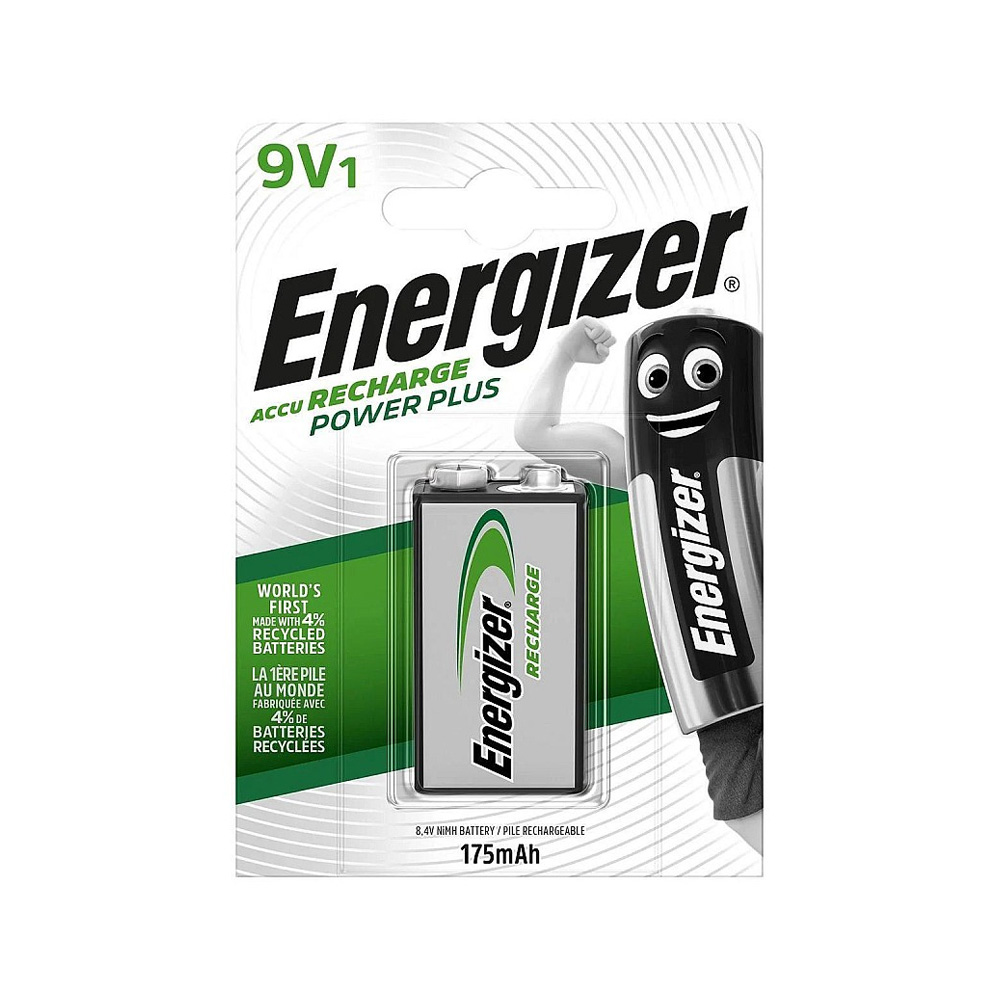 ENERGIZER ΜΠΑΤΑΡΙΕΣ ΕΠΑΝΑΦΟΡΤΙΖΟΜΕΝΕΣ 9V 6LR61/6LF22/HR22 175mAh NIMH POWER PLUS 1/BLISTER