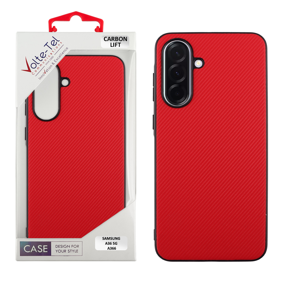 VOLTE-TEL ΘΗΚΗ SAMSUNG A36 5G A366 6.64" CARBON LIFT FULL CAMERA PROTECTION RED