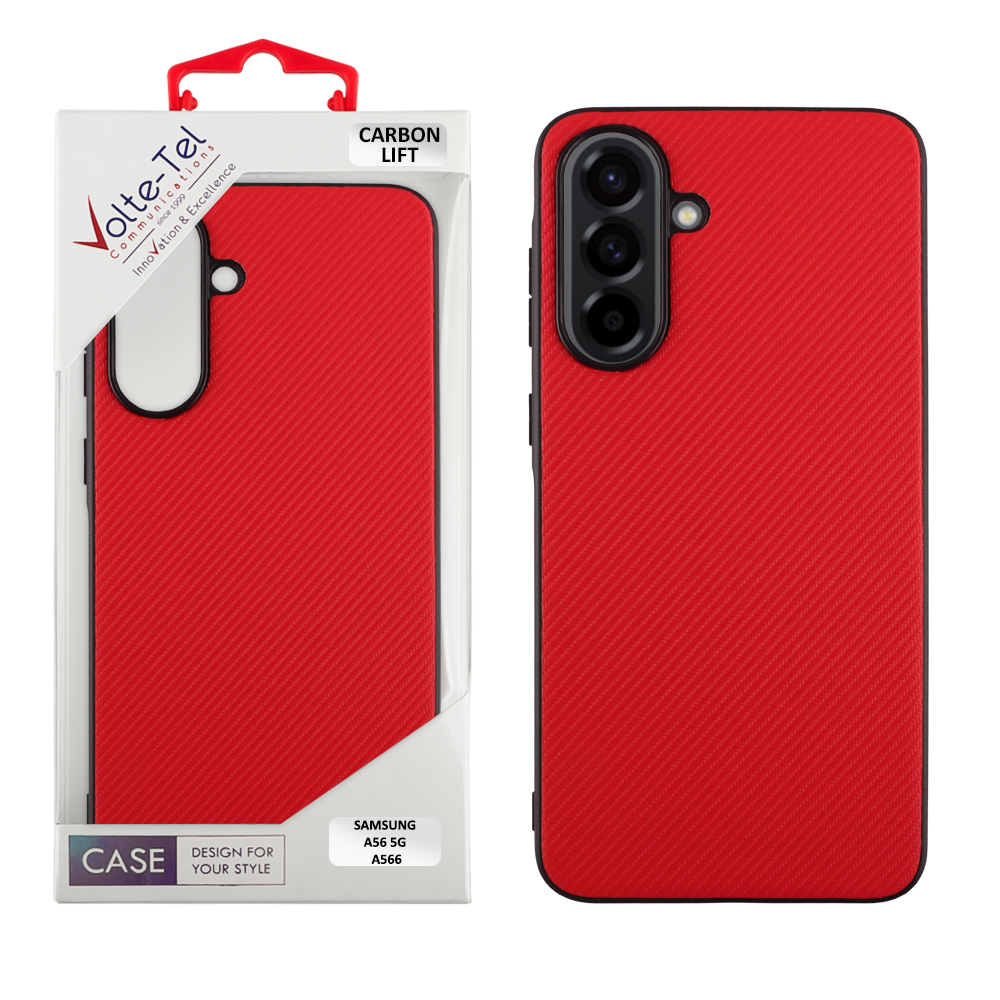 VOLTE-TEL ΘΗΚΗ SAMSUNG A56 5G A566 6.7" CARBON LIFT CAMERA GUARD RED