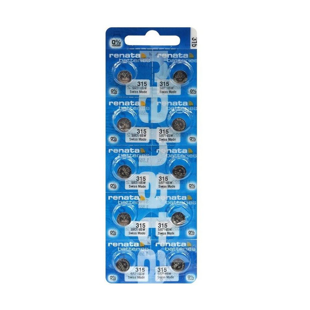 RENATA ΜΠΑΤΑΡΙΕΣ ΡΟΛΟΓΙΟΥ 315/SR716/V315/SR67/AG9 1.55V 21mAh SILVER OXIDE 1 ΤΕΜ. 10/BLISTER